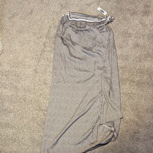 Old Navy Tan and White Chevron Maxi Skirt